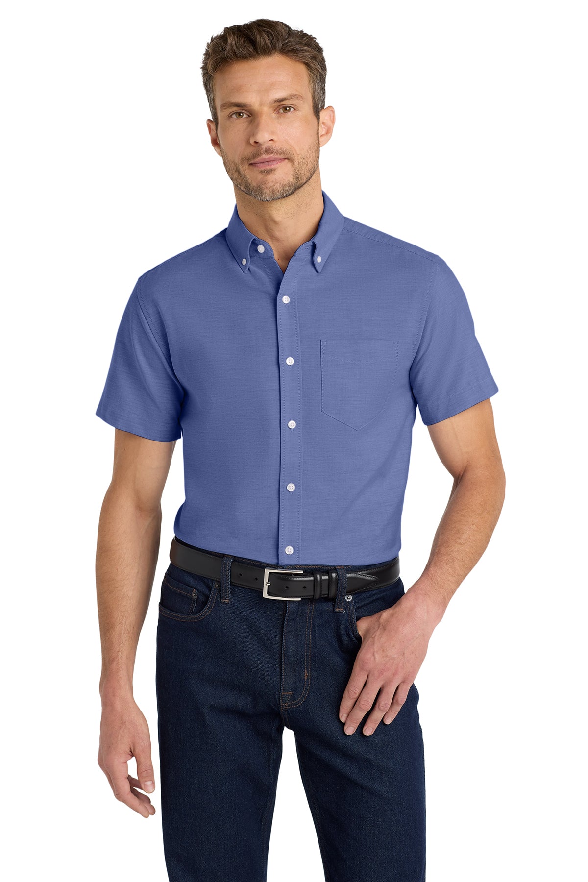 Management - Port Authority® Short Sleeve SuperPro™ Oxford Shirt (S659-HERRS-MGMT)