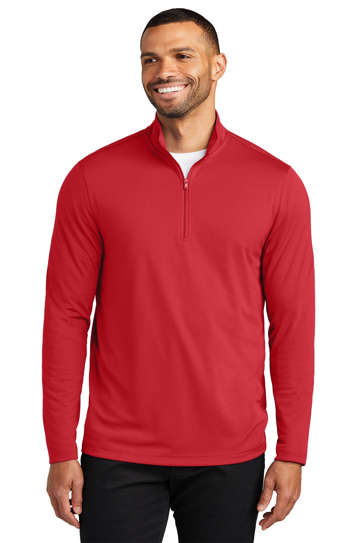 Management - Port Authority® Dry Zone® UV Micro-Mesh 1/4-Zip (K112-HERRS-MGMT) - American Flag-LS
