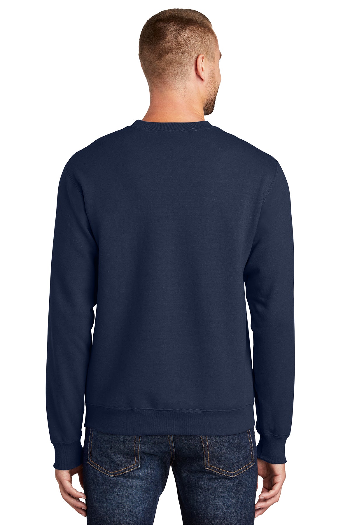 Port & Company® Essential Fleece Crewneck Sweatshirt (PC90-HERRS) American Flag-LS