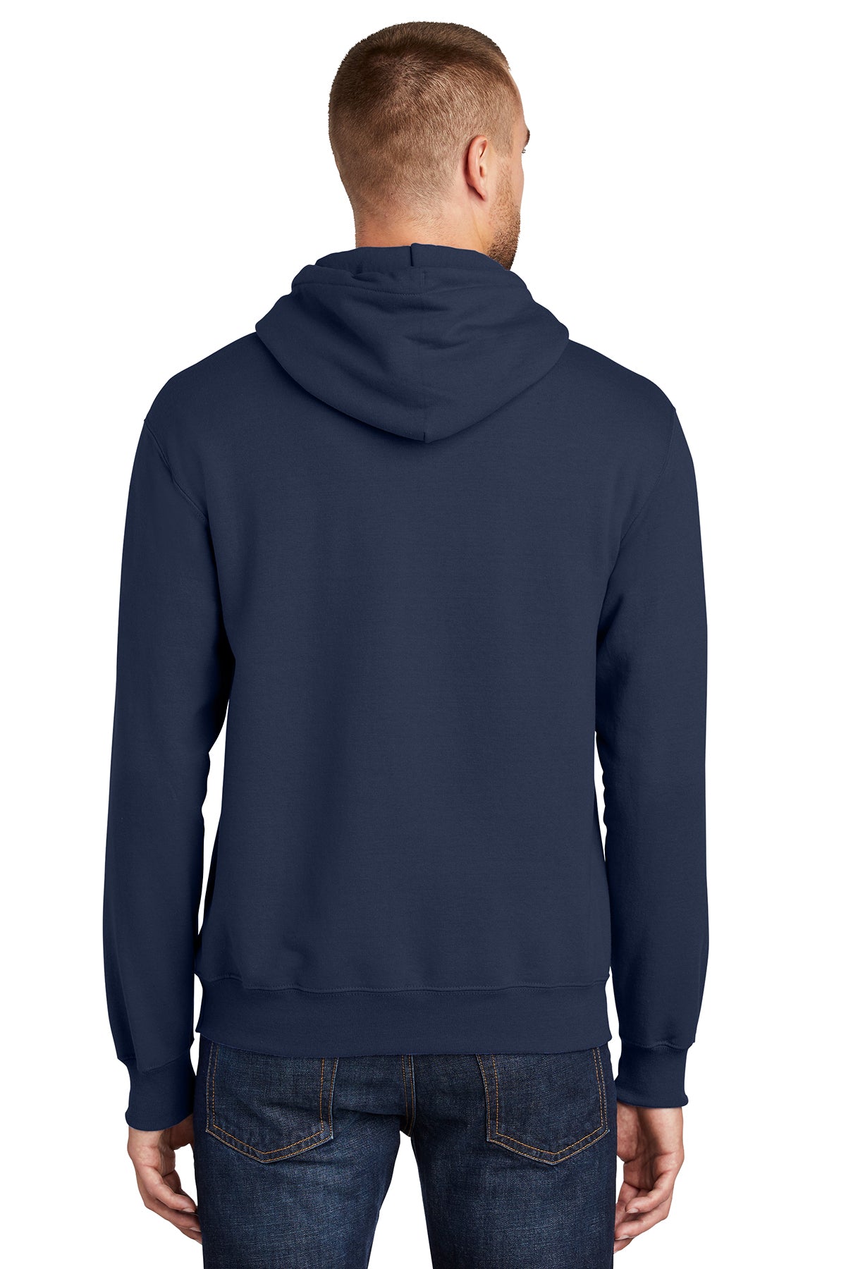 Port & Co™ Essential Fleece Pullover Hooded Sweatshirt (PC90H-HERRS) American Flag-LS