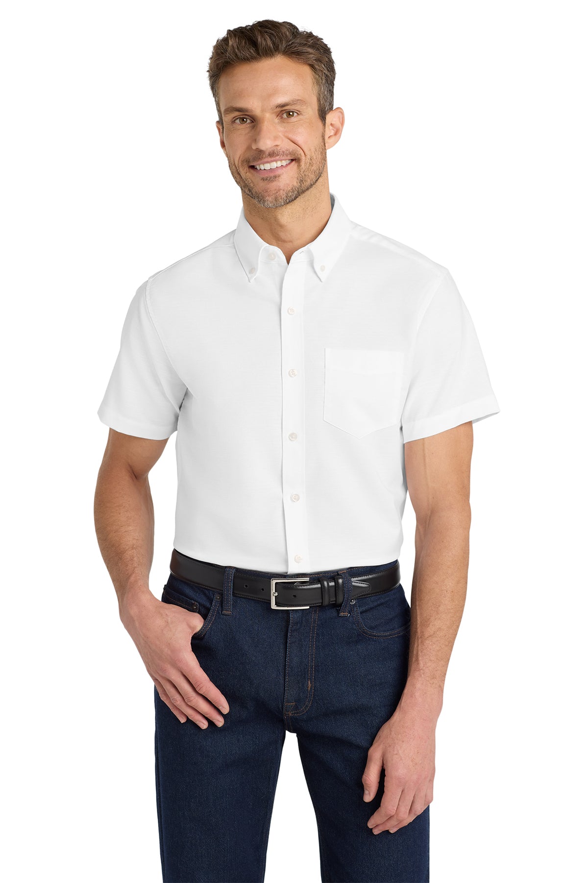 Management - Port Authority® Short Sleeve SuperPro™ Oxford Shirt (S659-HERRS-MGMT)