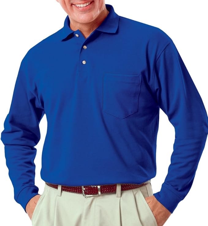 Blue Generation Long Sleeve P/C Pocket Polo - 6.7 oz.(BG7208-HERRS)